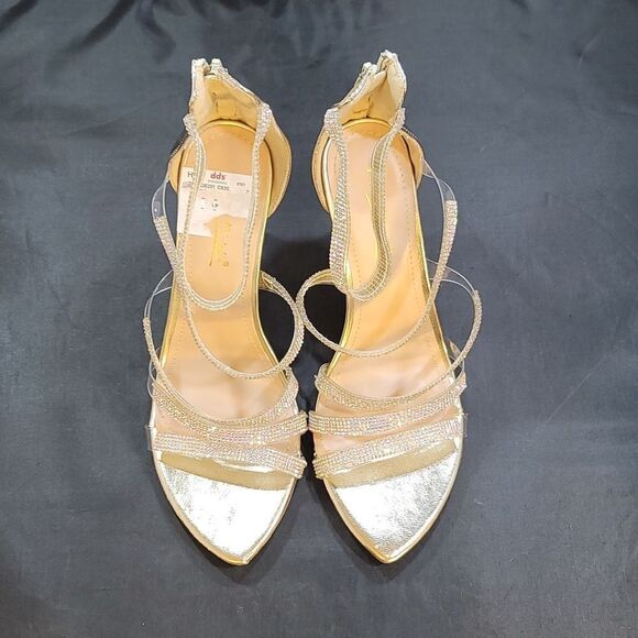 BRAND NEW ANNE KLEIN MULTI STRAP RHINESTONE HIGH HEEL STILETTO SANDAL G1 - Picture 3 of 15